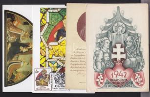 17db vallási témájú levél, FDC, CM, díjjegyes, képeslap