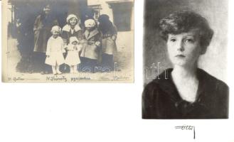 IV Károly gyermekei + Habsburg Ottó 1 régi + 1 modern képeslap