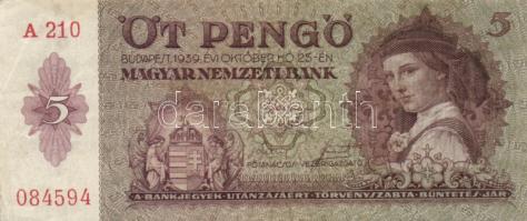 1939-1946. 5P, 1P "VH" + 2P "VH" + 5P "VH" + 10P "VH" + 1.000.000.000MP + 50.000AP + 100.000AP + 1.000.000AP T:III