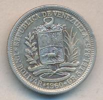 Venezuela 1960. 1B Ag T:2- Venezuela 1960. 1 Bolivar Ag C:VF