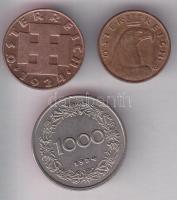 Ausztria 1924. 100K Br + 200K Br + 1000K T:2 tanúsítványal
Austria 1924. 100 Kronen Br + 200 Kronen ...