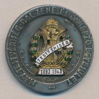 ~1947. "MÁV Testvériség Dal-Zene és Önképző Egyesület" zománcozott fém emlékérme T:2-