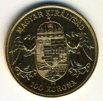 1908KB. 100K Au "Ferencz József" (33.8g) utánveret T:2 apró ph. Hungary 1908. 100 Korona Au "Franz Joseph" Kremnitz restrike (33.8g) C:XF tiny edge error