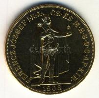 1908KB. 100K Au "Ferencz József" (33.8g) utánveret T:2 apró ph.
Hungary 1908. 100 Korona A...