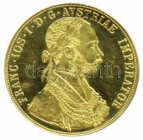 Ausztria 1915. 4 dukát Au "Ferenc József" (13.99g) utánveret T:1-/2 Austria 1915. 4 Ducat Au "Franz Joseph I" (13.99g) restrike C:AU/XF