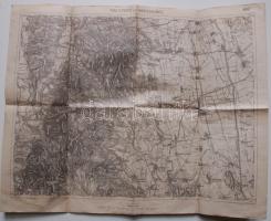1905 K.u.K. Militärgeographisches Institut Tőketerebes és Nagyszaláncz katonai térképe 54x43cm