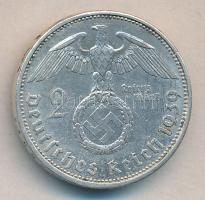 Német 3. Birodalom 1938A 2M Ag "Hindenburg" tanúsítvánnyal T:2-/3 German Third Reich 1938A 2 Marks Ag "Hindenburg" C:VF/F