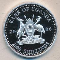 Uganda 2006. 2000Sh Ag "Futball hírességei - Szovjetunió 1970-es évek" T:PP tanúsítvánnyal Uganda 2006. 2000 Shilling Ag "Hall of Fame of football - Soviet Union 1970s" C:PP