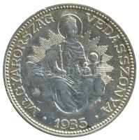 1935. 2P Ag "Madonna" T:1- apró ph. Hungary 1935. 2 Pengő Ag "Madonna" C:AU small edge error Adamo P7.