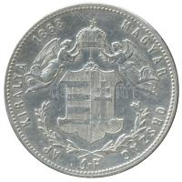 1868KB 1Ft Ag "Angyalos címer" T:1-,2 Hungary 1868 1 Forint Ag "Coat of arms with Angels" Kremnitz C:AU,XF Unger III.: 1463a., Huszár: 2136., Adamo M15.