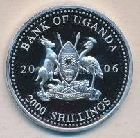 Uganda 2006. 2000Sh Ag "Futball hírességei - Olaszország 2000-es évek" T:PP tanúsítvánnyal Uganda 2006. 2000 Shilling Ag "Hall of Fame of football - Italy 2000s" C:PP
