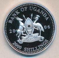 Uganda 2006. 2000Sh Ag "Futball hírességei - Csehország 2000-es évek" T:PP tanúsítvánnyal Uganda 2006. 2000 Shilling Ag "Hall of Fame of football - Csehország 2000s" C:PP