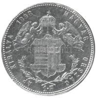 1868GYF 1Ft Ag "Angyalos címer" T:2 apró ph. Hungary 1868 1 Forint Ag "Coat of arms with Angels" Alba Iulia C:XF small edge error Unger III.: 1463b., Huszár: 2137., Adamo M15.