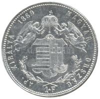 1869GYF 1Ft Ag "Angyalos címer" T:1-,2 Hungary 1869 1 Forint Ag "Coat of arms with Angels" Alba Iulia C:AU,XF Unger III.: 1463b., Huszár: 2137., Adamo M15.