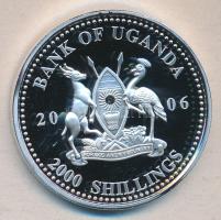 Uganda 2006. 2000Sh Ag "Futball hírességei - Olaszország 2000-es évek" T:PP tanúsítvánnyal Uganda 2006. 2000 Shilling Ag "Hall of Fame of football - Italy 2000s" C:PP