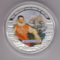 Libéria 2009. 5$ ezüstözött Cu "Nagy Hadvezérek / Sir Francis Drake" T:PP Tanúsítvánnyal, csak 2000db! Liberia 2009. 5 Dollars silver plated Cu "The Greatest Warlords of History / Sir Francis Drake" T:PP with certificate, only 2000 examples!