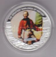 Libéria 2010. 5$ ezüstözött Cu "Nagy Hadvezérek / Giuseppe Garibaldi" T:PP Tanúsítvánnyal, csak 2000db! Liberia 2010. 5 Dollars silver plated Cu "The Greatest Warlords of History / Giuseppe Garibaldi" T:PP with certificate, only 2000 examples!