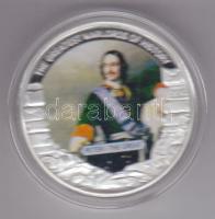 Libéria 2010. 5$ ezüstözött Cu "Nagy Hadvezérek / Nagy Péter" T:PP Tanúsítvánnyal, csak 2000db! Liberia 2010. 5 Dollars silver plated Cu "The Greatest Warlords of History / Peter the Great" T:PP with certificate, only 2000 examples!