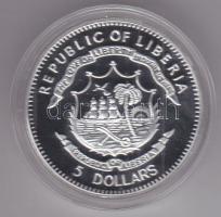 Libéria 2010. 5$ ezüstözött Cu "Nagy Hadvezérek / Nagy Péter" T:PP Tanúsítvánnyal, csak 20...