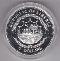 Libéria 2009. 5$ ezüstözött Cu "Nagy Hadvezérek / Nagy Sándor" T:PP Tanúsítvánnyal, csak 2...