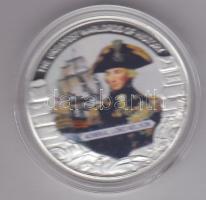 Libéria 2009. 5$ ezüstözött Cu "Nagy Hadvezérek / Nelson admirális" T:PP Tanúsítvánnyal, csak 2000db! Liberia 2009. 5 Dollars silver plated Cu "The Greatest Warlords of History / Admiral Lord Nelson" T:PP with certificate, only 2000 examples!