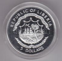 Libéria 2009. 5$ ezüstözött Cu "Nagy Hadvezérek / Geore Washington" T:PP Tanúsítvánnyal, c...