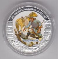 Libéria 2009. 5$ ezüstözött Cu "Nagy Hadvezérek / Dzsingisz kán" T:PP Tanúsítvánnyal, csak 2000db! Liberia 2009. 5 Dollars silver plated Cu "The Greatest Warlords of History / Chingiss Khaan" T:PP with certificate, only 2000 examples!