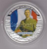 Libéria 2009. 5$ ezüstözött Cu "Nagy Hadvezérek / Charles de Gaulle" T:PP Tanúsítvánnyal, csak 2000db! Liberia 2009. 5 Dollars silver plated Cu "The Greatest Warlords of History / Charles de Gaulle" T:PP with certificate, only 2000 examples!