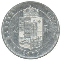 1871KB 1Ft Ag "Középcímer" T:2,2- Hungary 1871 1 Forint Ag "Coat of arms" Kremnitz C:XF,VF Unger III.: 1464a., Huszár: 2138., Adamo M15.