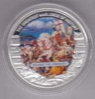 Libéria 2009. 5$ ezüstözött Cu "Nagy Hadvezérek / Oroszlánszívű Richárd" T:PP Tanúsítvánnyal, csak 2000db! Liberia 2009. 5 Dollars silver plated Cu "The Greatest Warlords of History / Richard the Lionheart" T:PP with certificate, only 2000 examples!