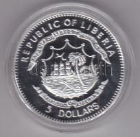 Libéria 2009. 5$ ezüstözött Cu "Nagy Hadvezérek / Oroszlánszívű Richárd" T:PP Tanúsítvánny...