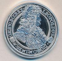 Magyar tallérok utánveretben "I.Lipót tallérja 1695." Ag (0,999) 20g T:PP Tanúsítvánnyal, csak 2000db!