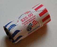 Amerikai Egyesült Államok DN. 1$ "James Buchanan" (25x) eredeti bontatlan rolni T:1 USA ND 1 Dollar "James Buchanan" (25x) original bankroll C:Unc