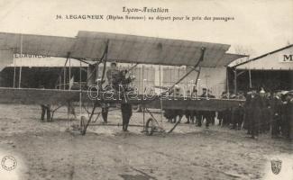 Legagneux with his biplane, Lyon