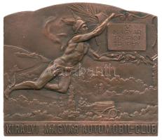 Szirmai Tony (Antal) (1871-1938) 1928. "V. Magyar Tourist Trophy / Királyi Magyar Automobil-Club" A Leggyorsabb körért járó bronz emlékplakett eredeti dísztokban (60x75mm) T:2 Hungary 1928. "5th Hungarian Tourist Trophy / Royal Hungarian Automobile Club" bronze plaque for the "Fastest lap" Sign: Szirmai Tony (Antal) (60x75mm) in original case C:XF