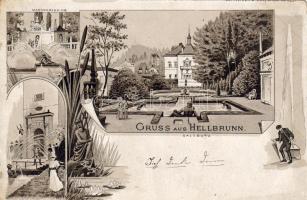 1895! Hellbrunn Braun Litho