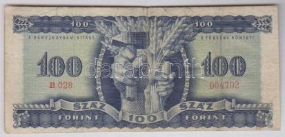 1946. 100Ft vízjeles papíron, bal széle ferdén vágva T:III