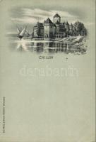 Veytaux, Lake Geneva, Chillon Castle, litho (EB)