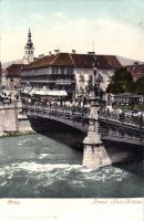 Graz Franz Karl bridge, tram, Café Meran