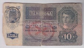1912-1915. 100K (6x) + 20K (7x) + 10K mindegyik bankjegy felülbélyegezve, közte magyar, német, román...