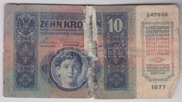 1912-1915. 100K (6x) + 20K (7x) + 10K mindegyik bankjegy felülbélyegezve, közte magyar, német, román...