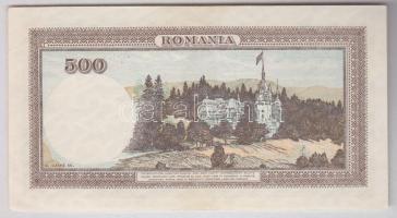 Románia 1941. 500L (2x) egyugrású sorszámmal T:I,II(hajtatlan, kissé foltos) Romania 1941. 500 Lei (2x) almost sequential serial numbers C:AU,XF(stainded)