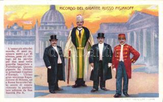 Pisjakoff, the tallest Russian man in Italy litho