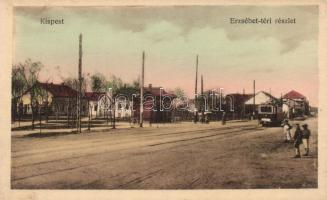 Budapest XIX. Kispest Erzsébet tér, villamos