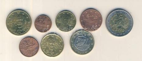 Görögország 2002. 1c,2c,5c,10c,20c,50c,1,2 komplett sor! T:1,2
Greece 2002. 1 cent - 2 Euro comple...
