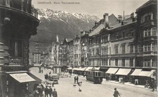 Innsbruck Maria Theresia street, shops, tram