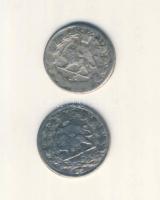 Irán 19. század 2db Ag pénzérme (1,24g/1,13g) T:2-,3 Iran 19th century two Ag coins (1,24g/1,13g) C:VF,F