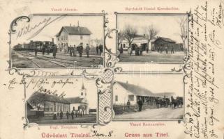 Titel with railway station and the shop of Daniel Burchárdt (small tear)