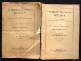 1908 Természettudományi közlöny. Komplett éves kiadások pótfüzetekkel. Rengeteg rajzzal. Jó állapotban