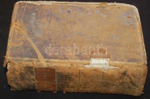 La Sainte Bible ou l'ancien et le noveau testament. Edition stereotype. 1825. Paris. Smith. roszz állapotú egészbőr kötésben / in damaged leather binding